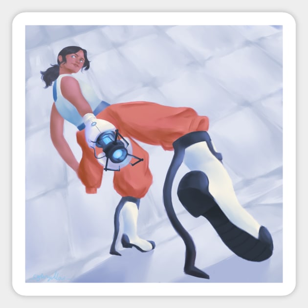 Chell - Blue Variant Sticker by SeaBees